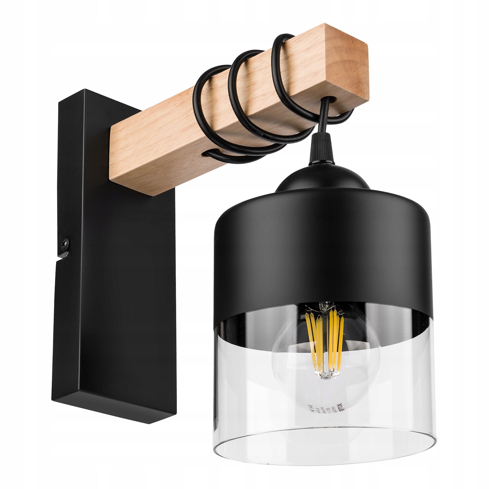 Wall Lamp Black Wall Lamp Modern Loft Wooden E27 LEDLUX 60W