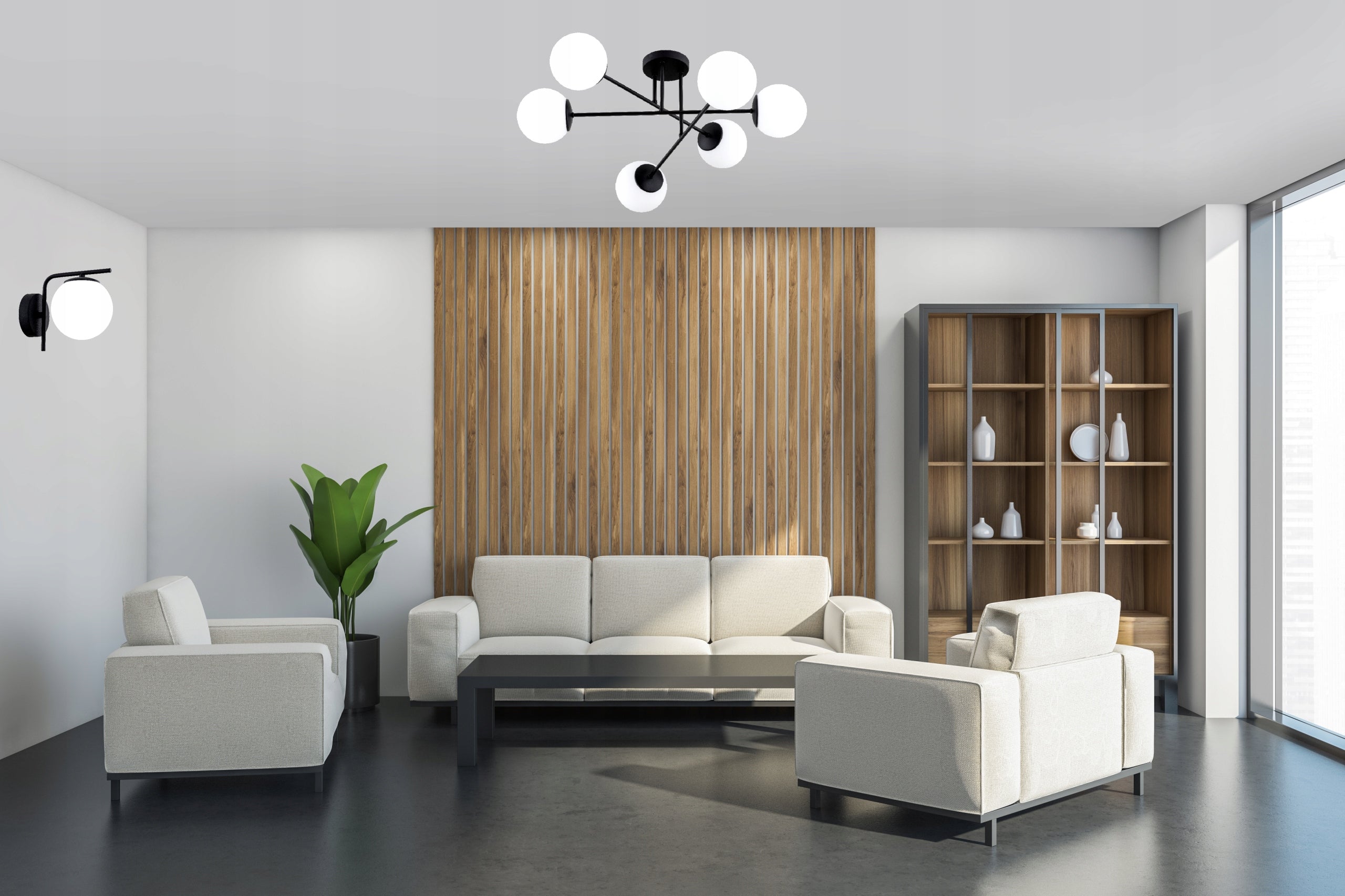 Wall Lamp Black White Balls Milo LED E27 Manufacturer code 60-034