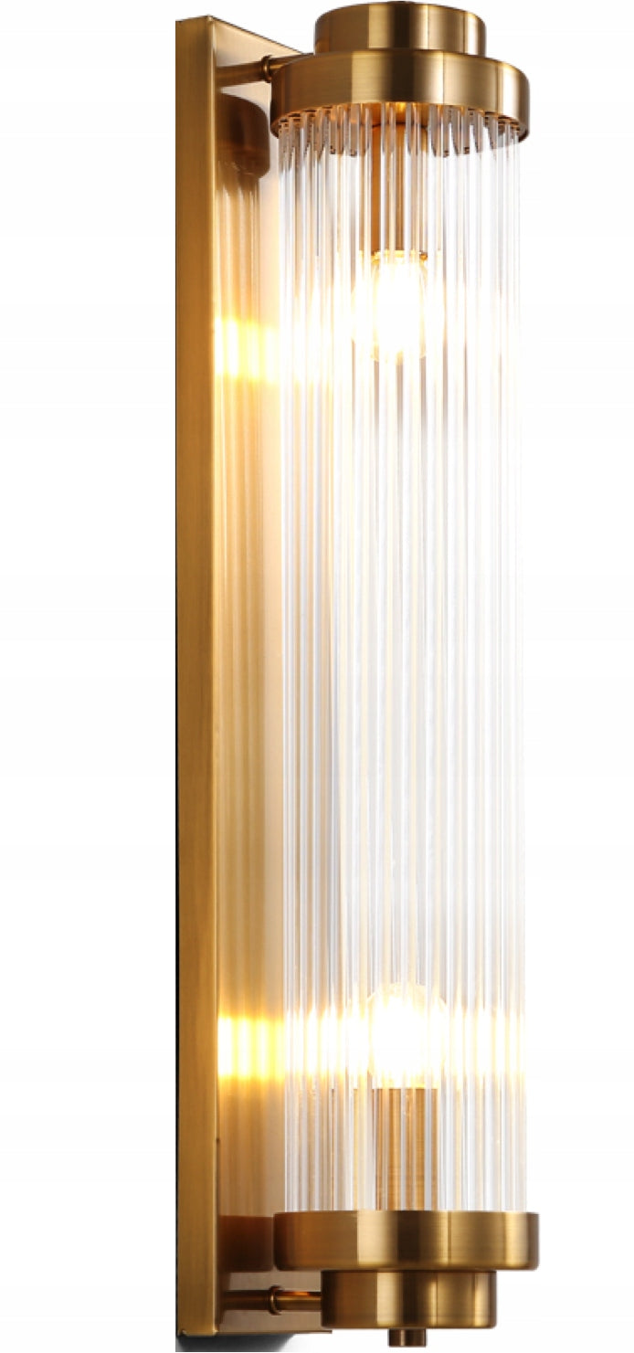 Wall Lamp Brass Ionic 40cm Gold Crystal Iluminar E14