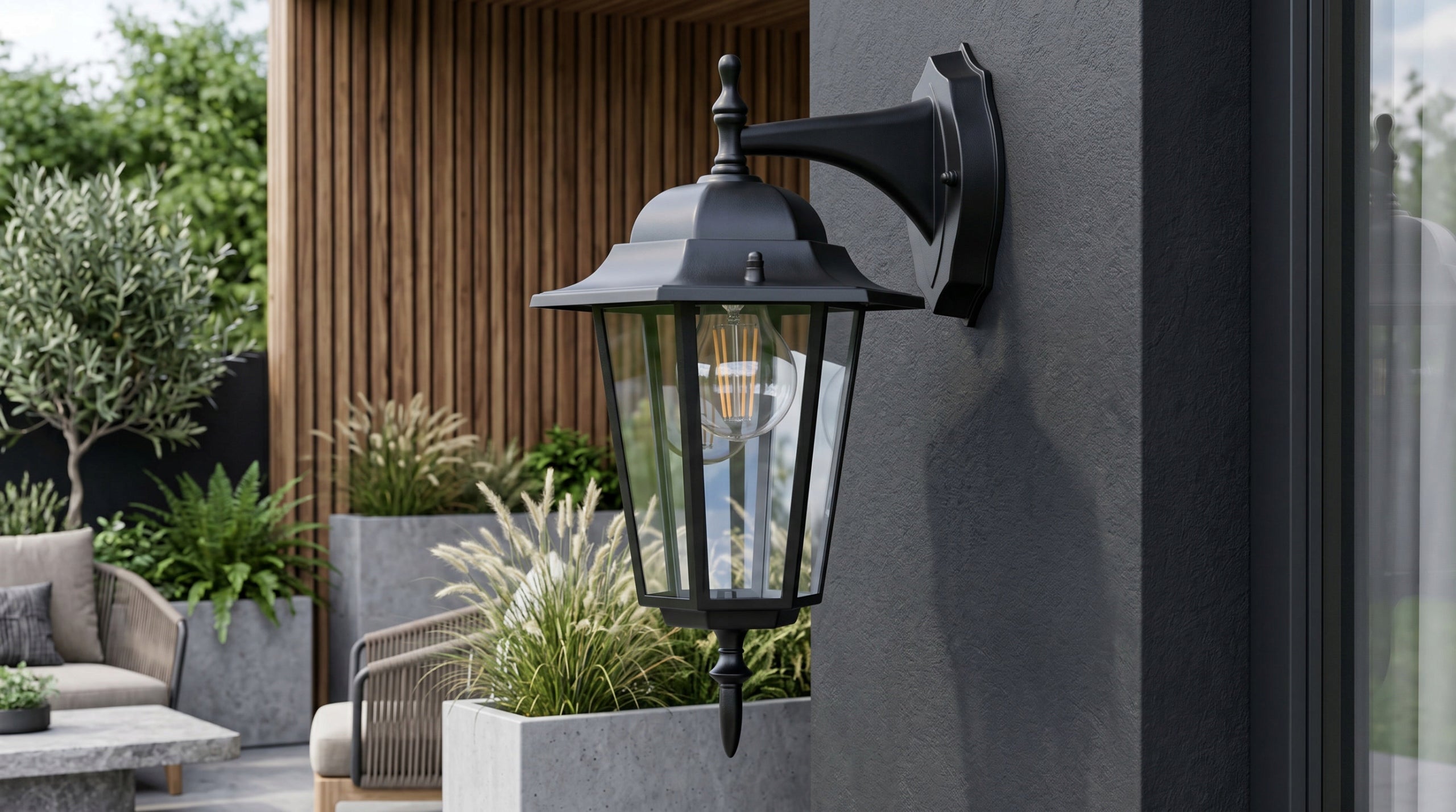 Wall Lamp Elegant Black Outdoor IP44 Garden Facade K-5009A STANDARD Color black
