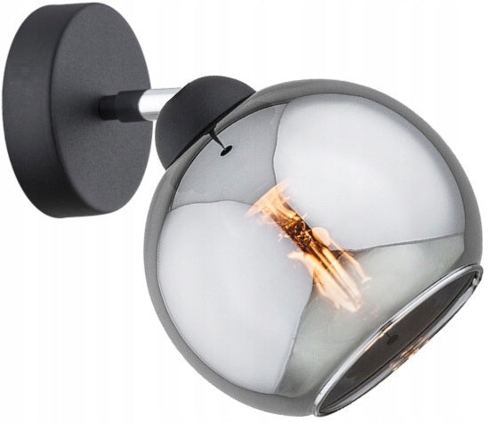 Wall Lamp Glass Black Ball Chrome Dior LED E27