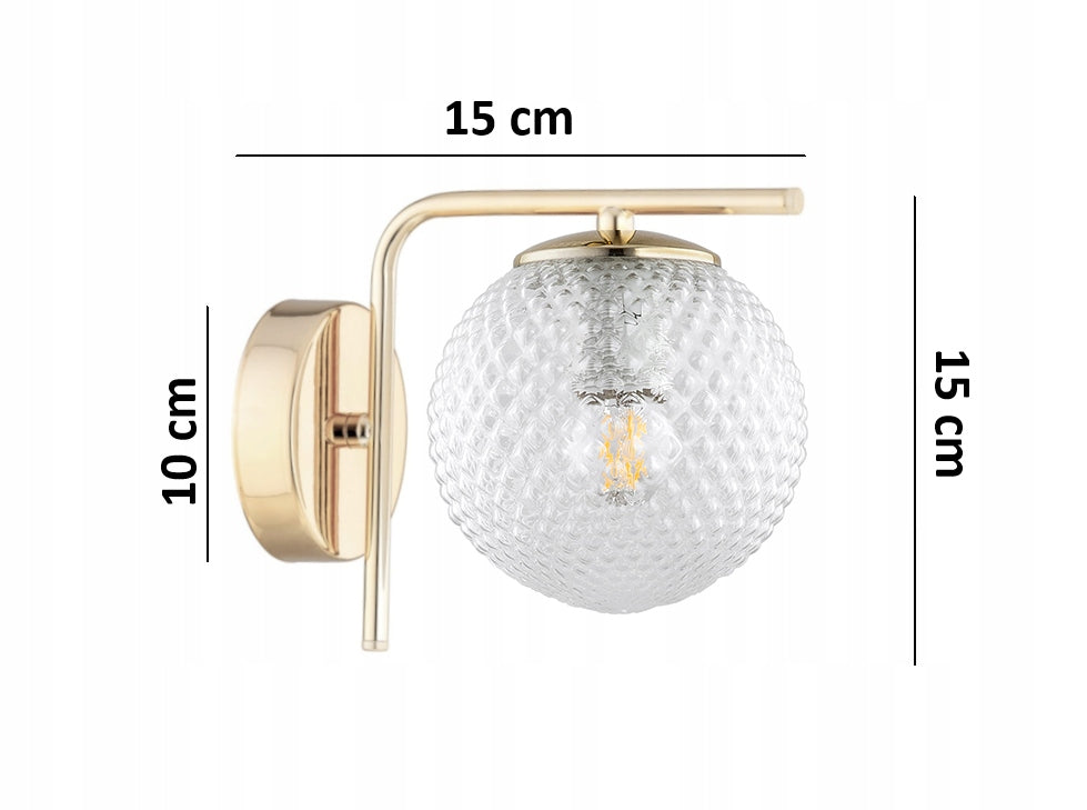 Wall Lamp Gold Glass Transparent Ball Stella Led Brand Elko-Lighting