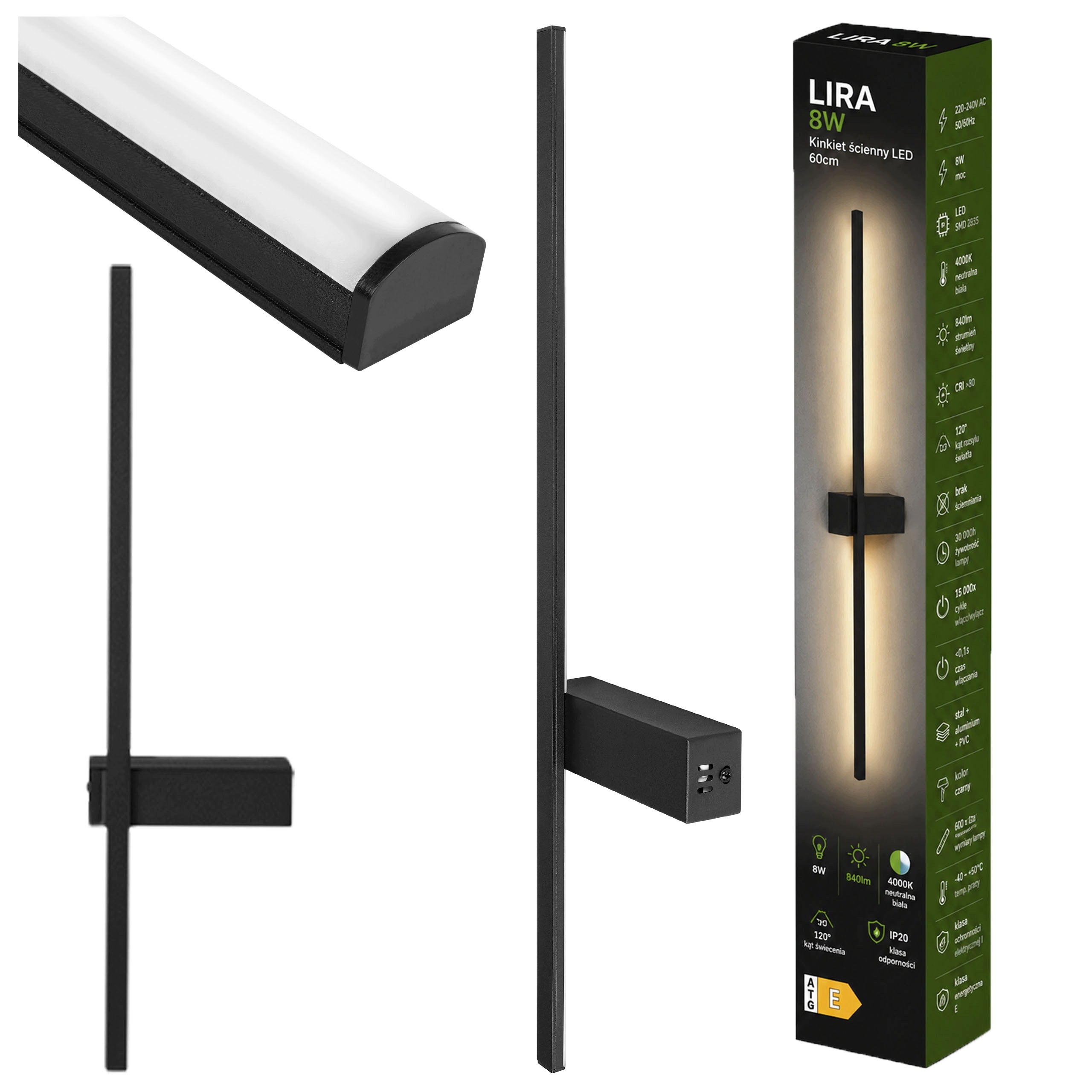 Wall Lamp Indoor Wall Lamp 60cm LED Black for Apartment