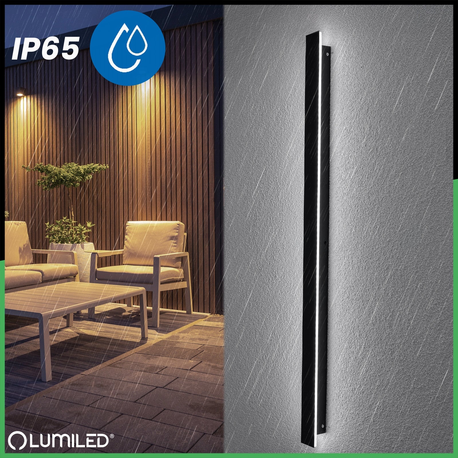 Wall Lamp LED Wall Mounted Facade Garden Lamp 30W 100cm IP65 Thread type built-in LED source