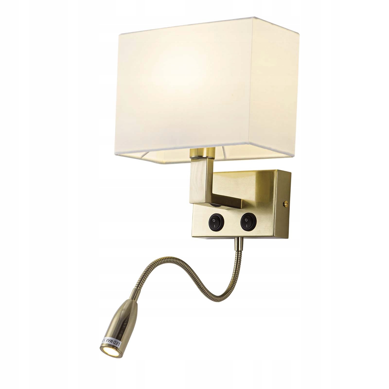 Wall Lamp Sconce with Switch with LED Reading Lamp Brass E14