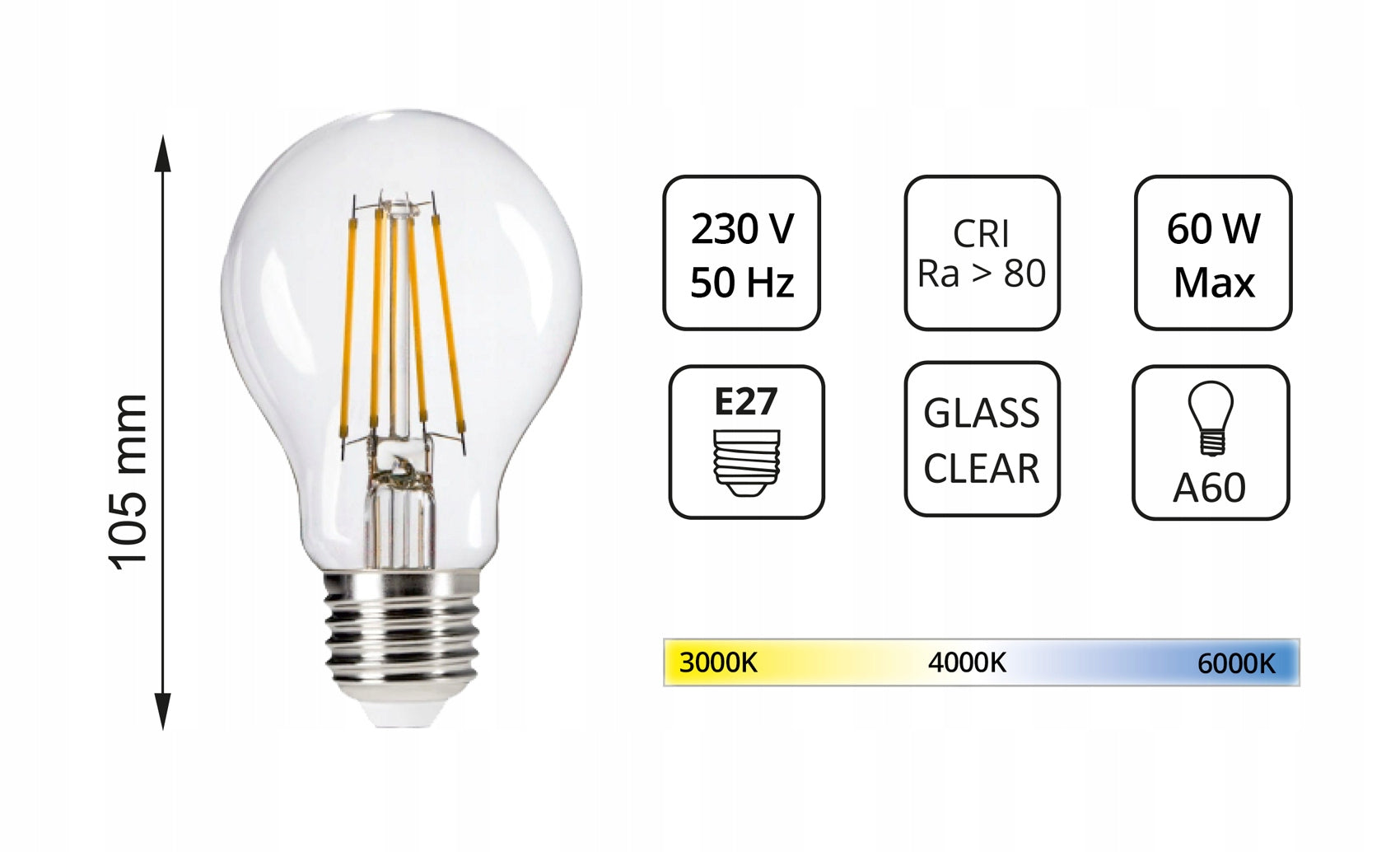 Wall Lamp Spotlight Black Glass Tube 535-K1 LED E27 EAN (GTIN) 5906214600768