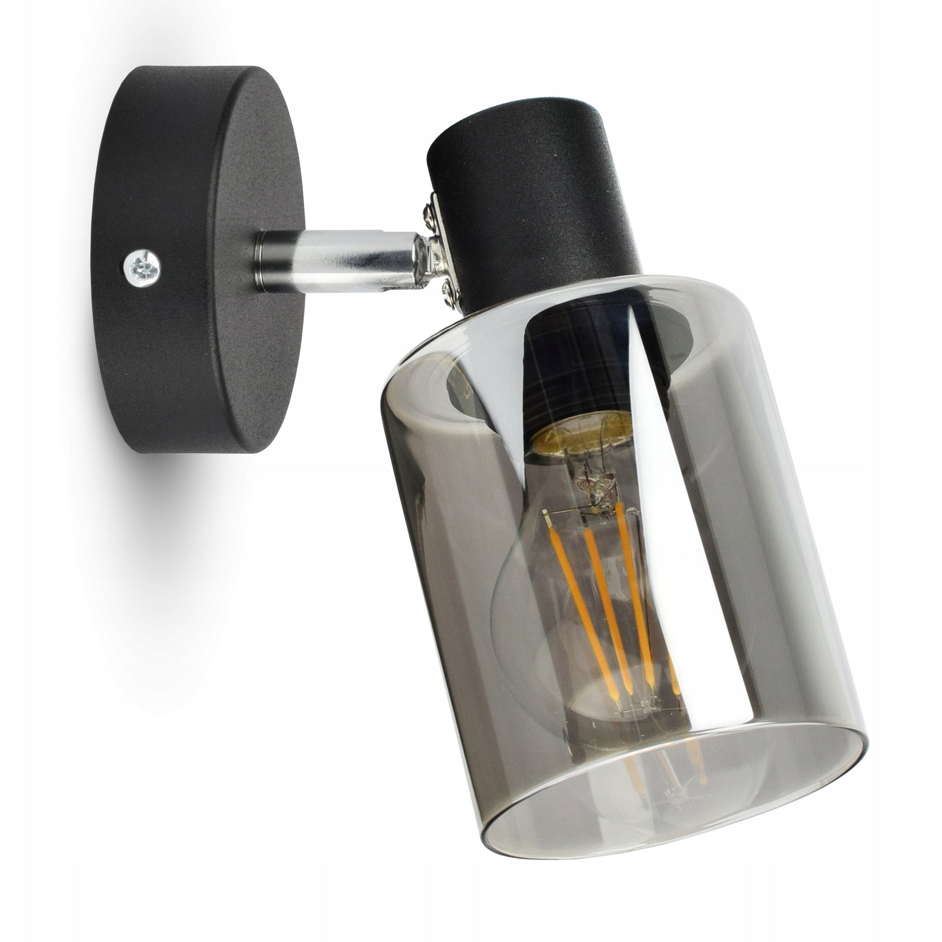 Wall Lamp Spotlight Black Glass Tube 535-K1 LED E27