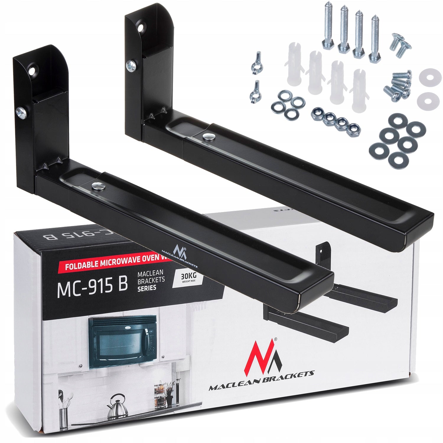 Wall Mount Shelf for Home Appliances Microwave Hanger up to 30kg