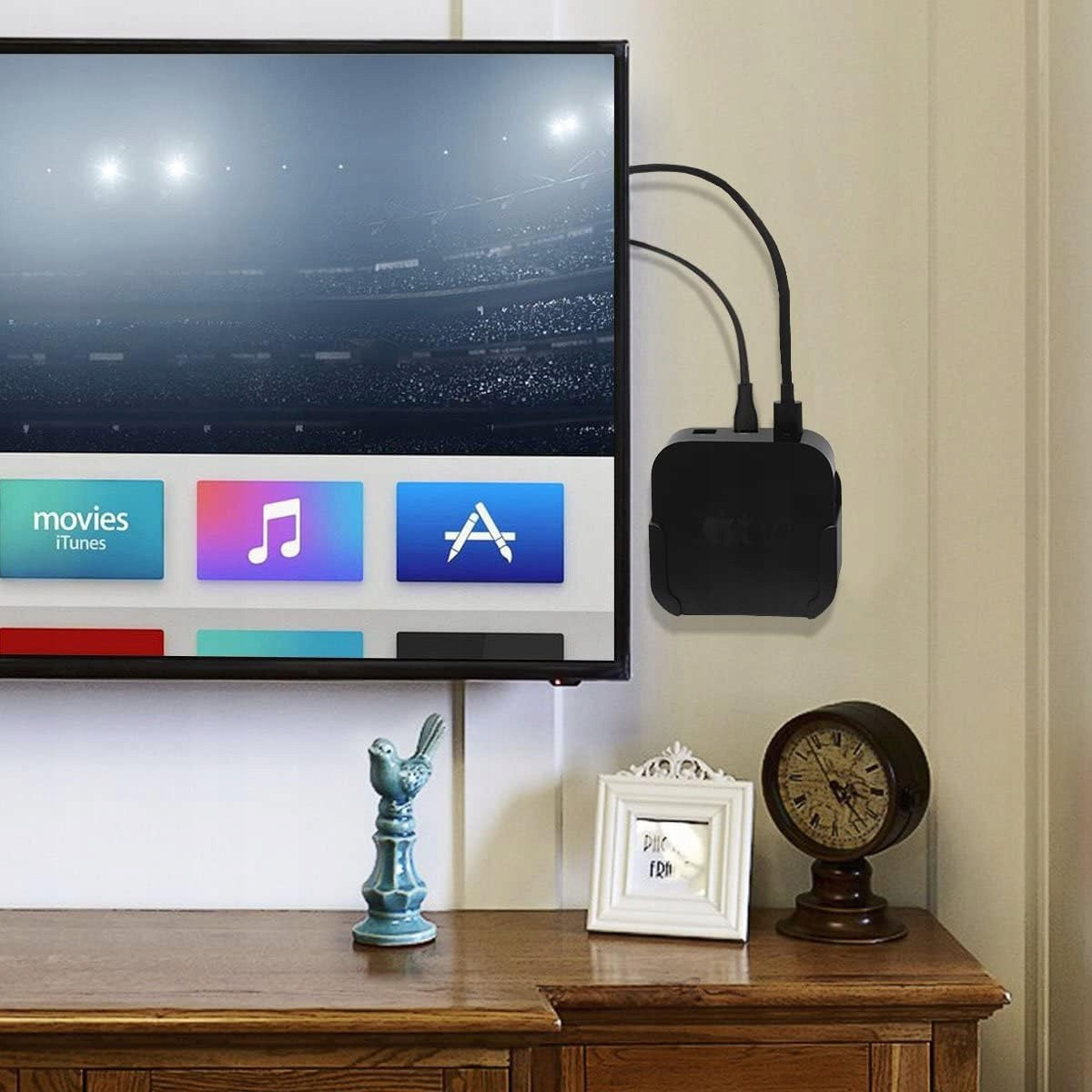 Wall Mount for Apple TV 4K 5 gen with Remote Control Case Black Brand no brand