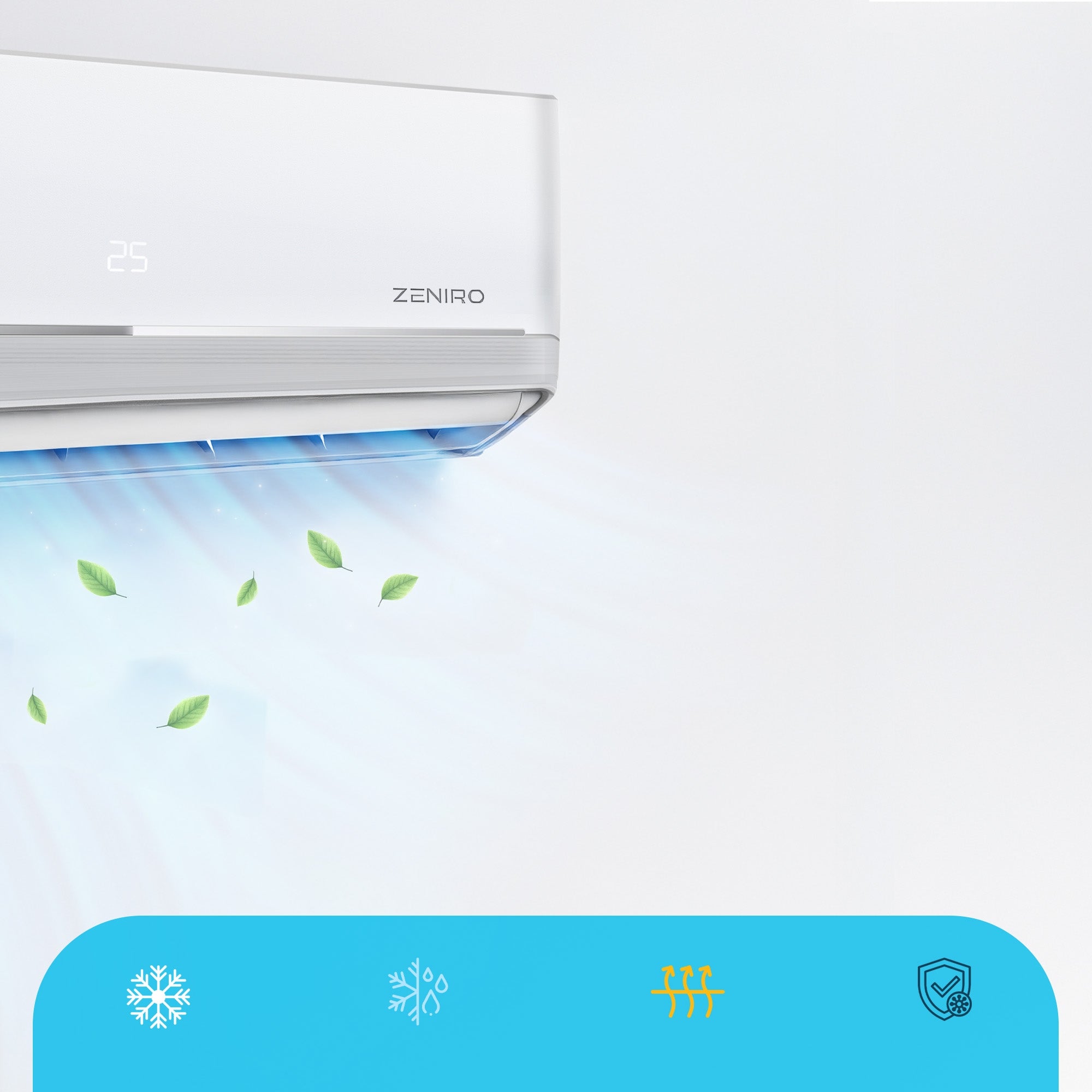 Wall Mounted Air Conditioner 3,5 kW 45m² WiFi Home Air Conditioning Heating Cooling power 3400 W