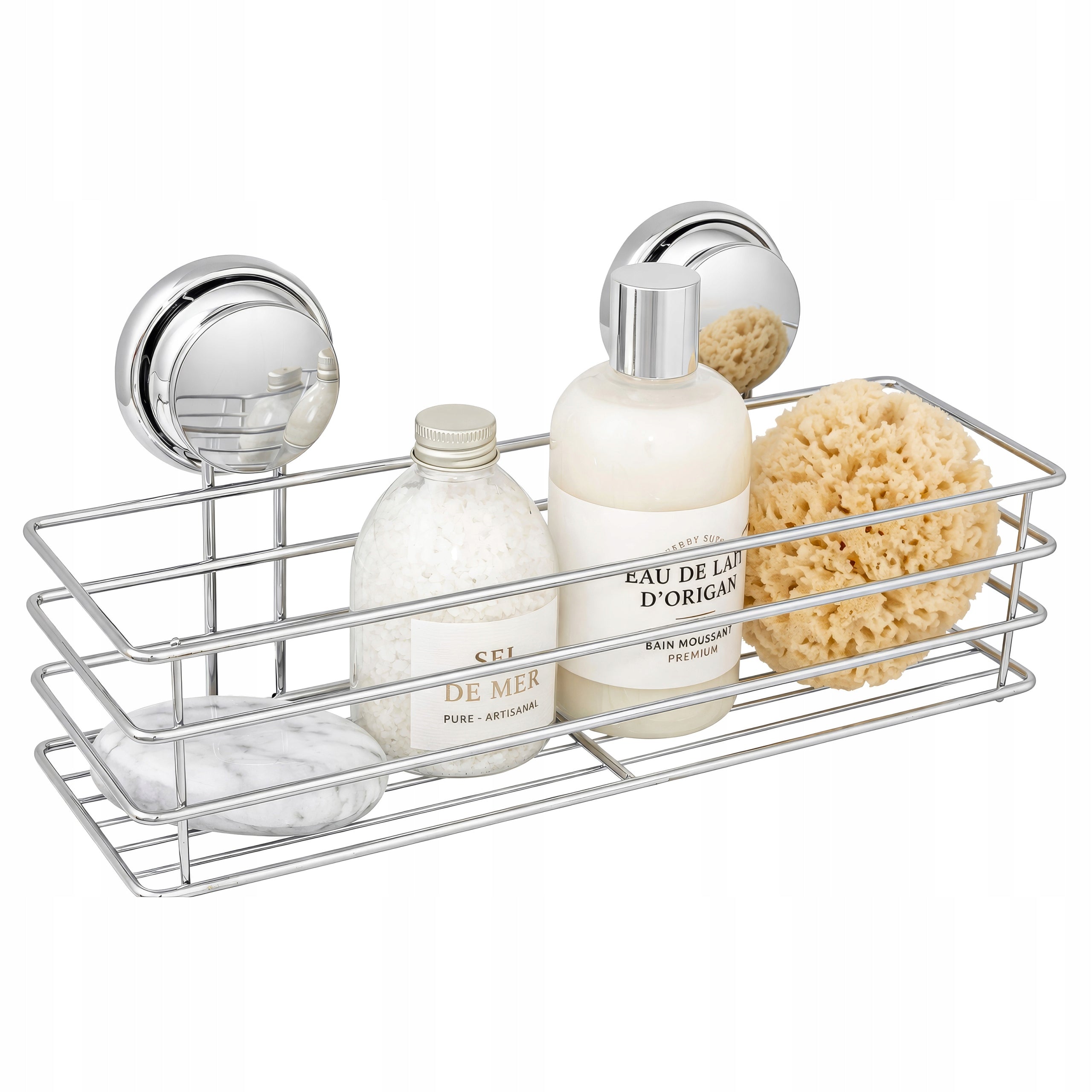 Wall Mounted Bathroom Shelf Suction Cup Chrome Plated Without Drilling Manufacturer code CH.GAVI-KPL