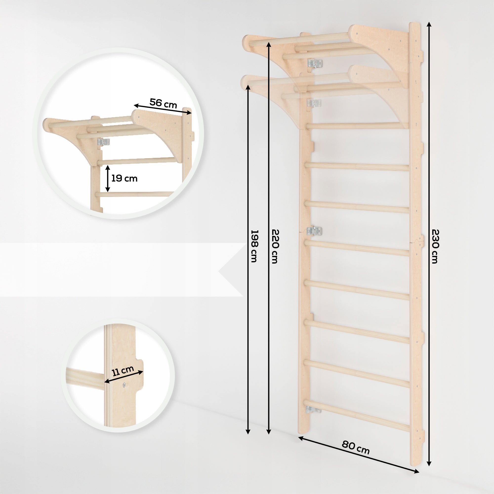 Wall Mounted Gymnastic Ladder with Handle for Adults Packaging status original