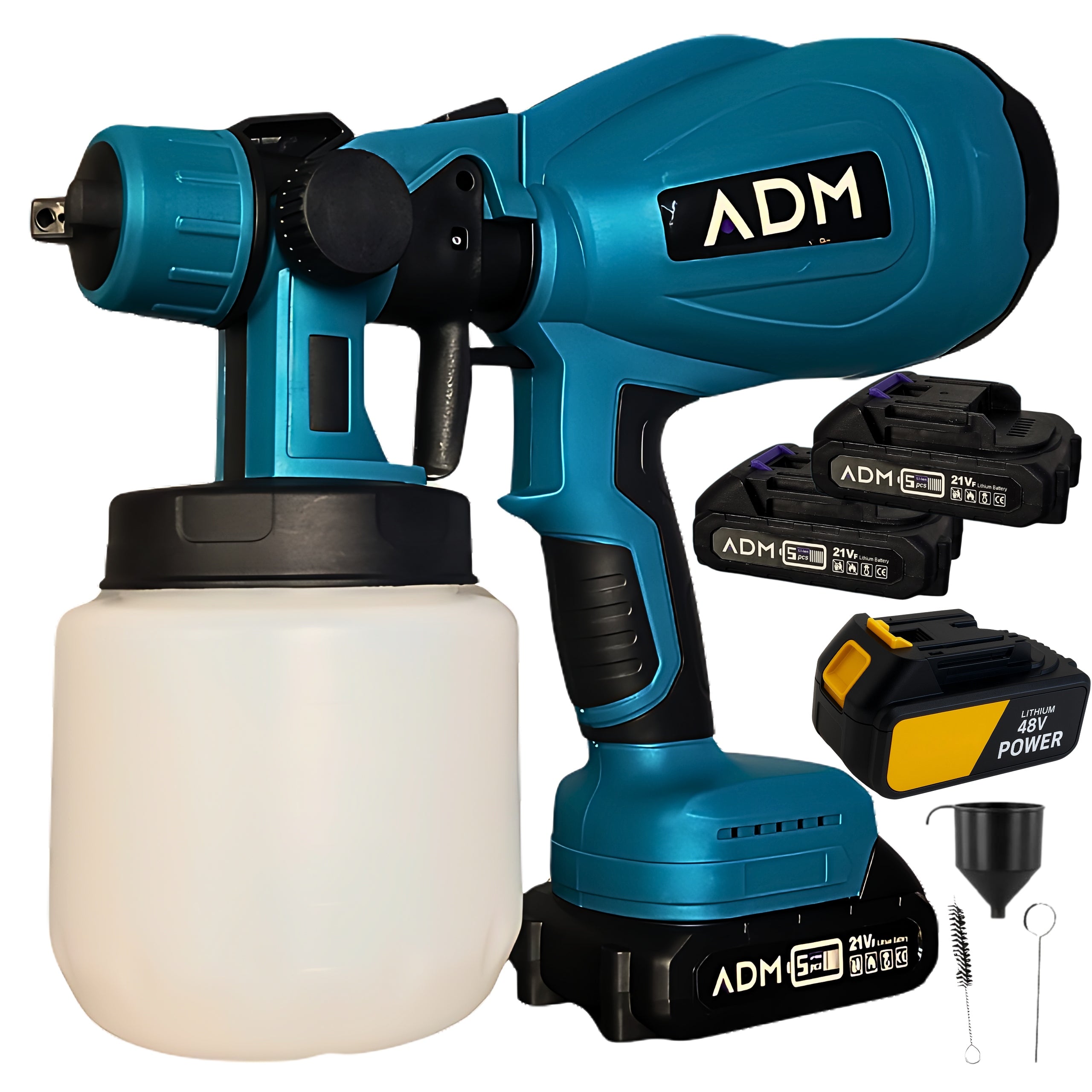 Wall Paint Gun Wireless with 3 Rechargeable Batteries 21v 800ml Powerful