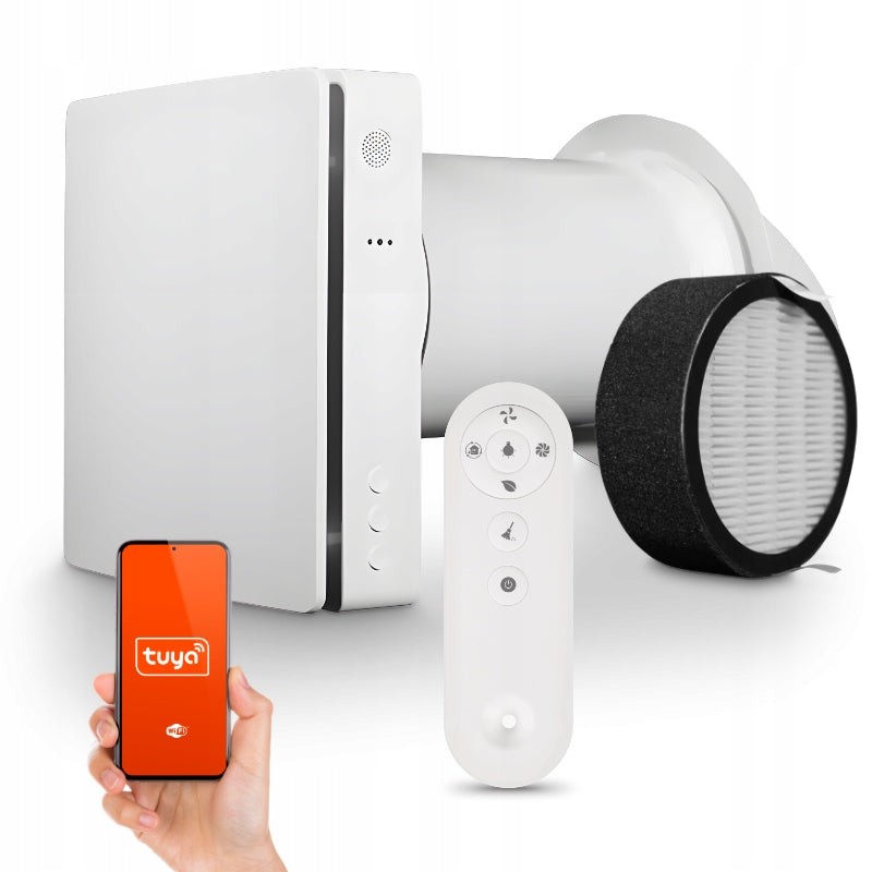 Wall Recuperator WiFi Tuya Remote Control Filter 60 m3/h Fan 3 Speeds