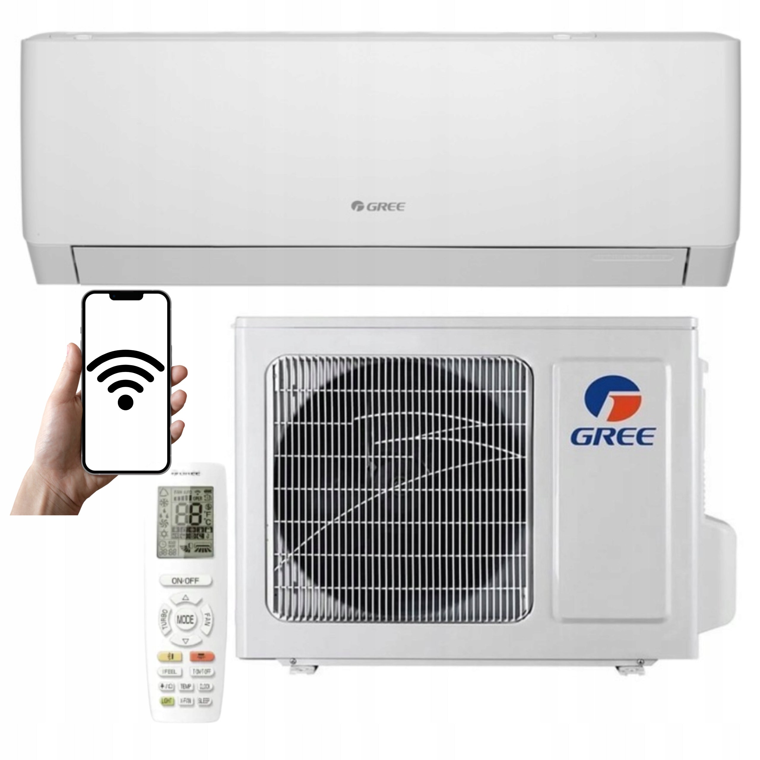 Wall air conditioner GREE Pular WIFI 2,5kW 30m2 EFFICIENT HOME AIR CONDITIONER