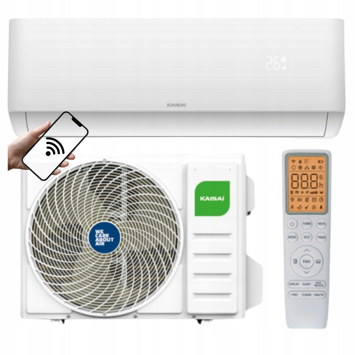 Wall air conditioner KAISAI PRO HEAT+ 3,5kW HEATING FUNCTION EEV HEPA WIFI