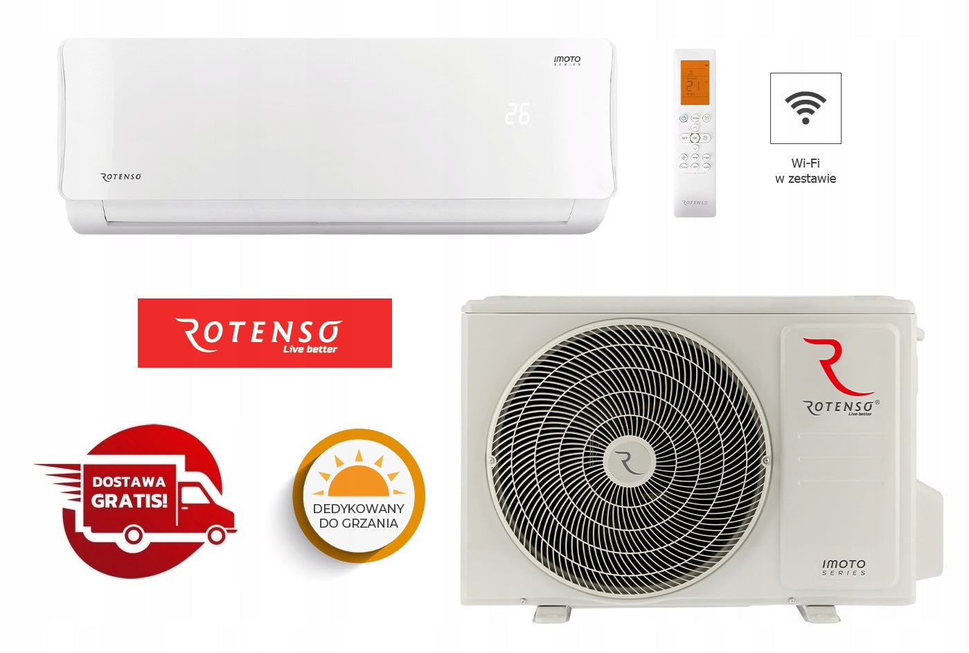 Wall air conditioner Rotenso IMOTO 5,3 kW with WiFi