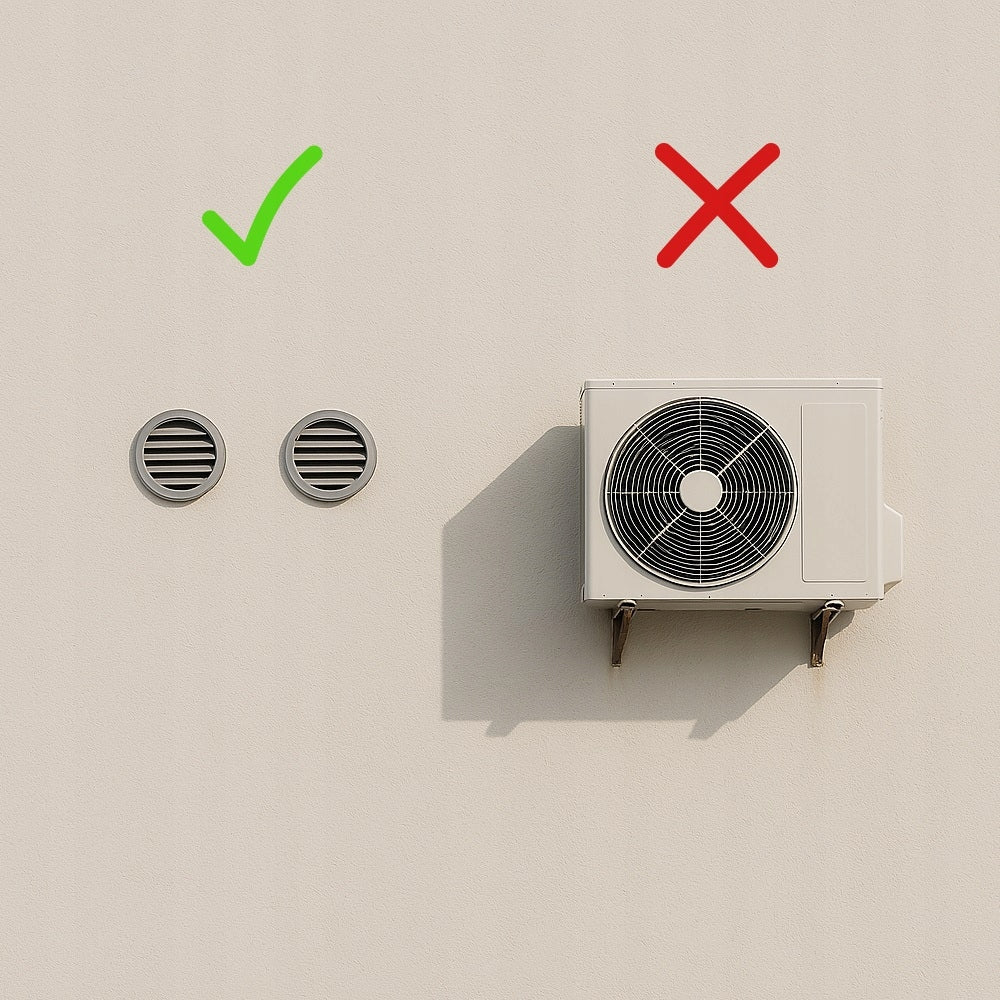 Wall air conditioner monoblock 3,5kW WiFi heating inverter KM35W Warmtec Additional information built-in temperature display control via Wi-Fi