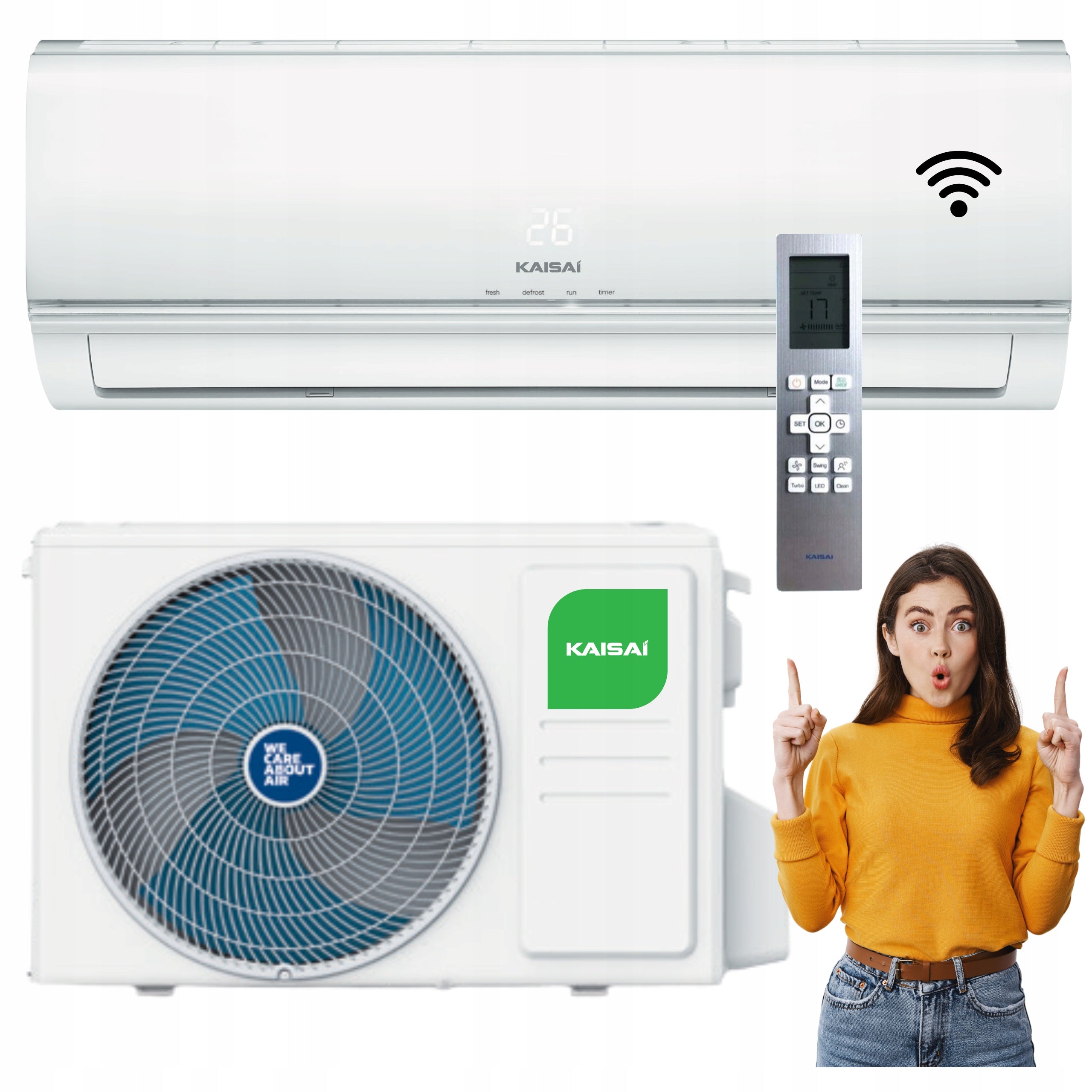 Wall air conditioning KAISAI ECO 5,3kW 50m2 WIFI EFFICIENT 2025 HEATER
