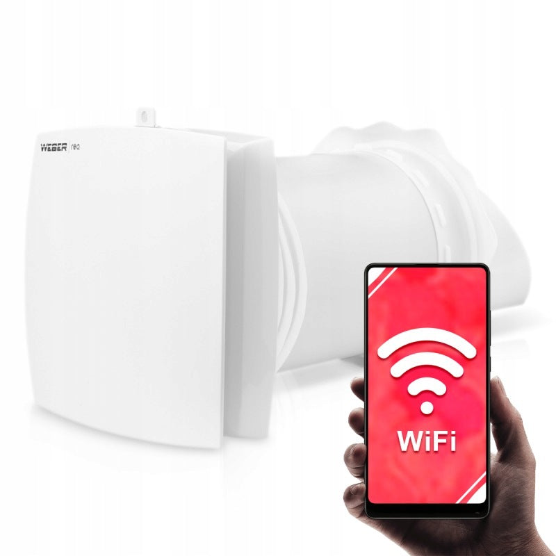 Wall air recuperator Weber remote control + wifi, ø 160mm, 64m³/h