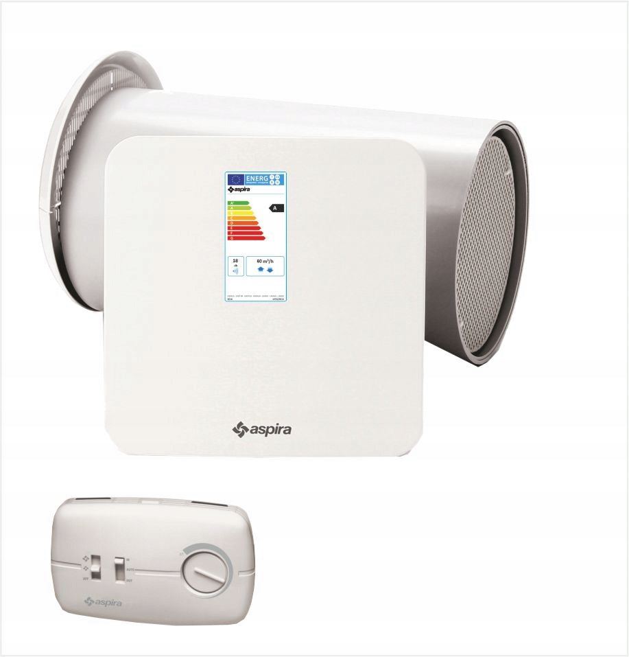 Wall heat recovery unit 60m3/h VANTUBO ECOCOMFORT 160 BASE MADE IN ITALY