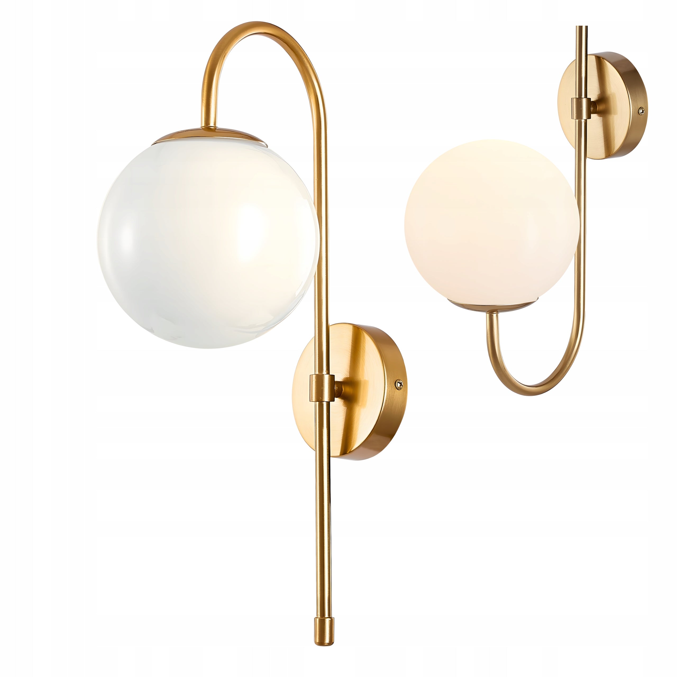 Wall lamp GOLD Wall lamp Milky lampshade for living room GLAMOUR Ball E27 metal