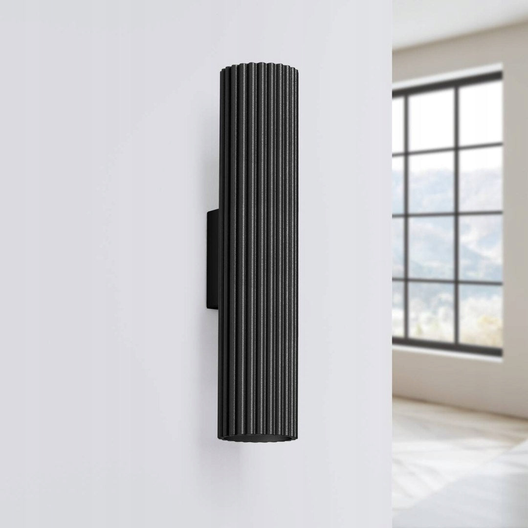 Wall lamp KARBON 30 black Batteries included no