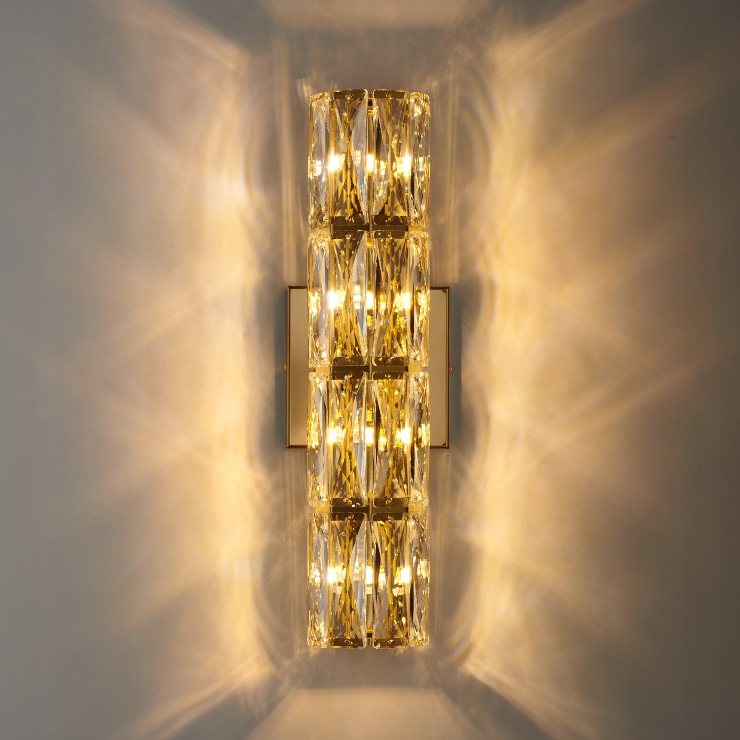 Wall lamp PRISMA 40 cm - crystal wall lamp, gold, luxurious accent Manufacturer code ST-F06W-4 GD