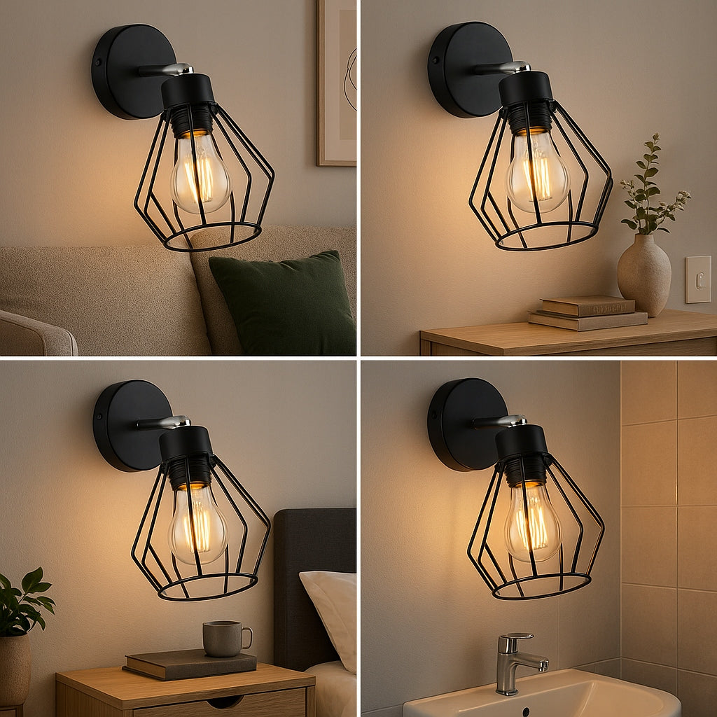 Wall lamp indoor LED moving lamp E27 for reading black diamond Manufacturer code Kinkiet ścienny lampa wewnętrzna LED ruchoma