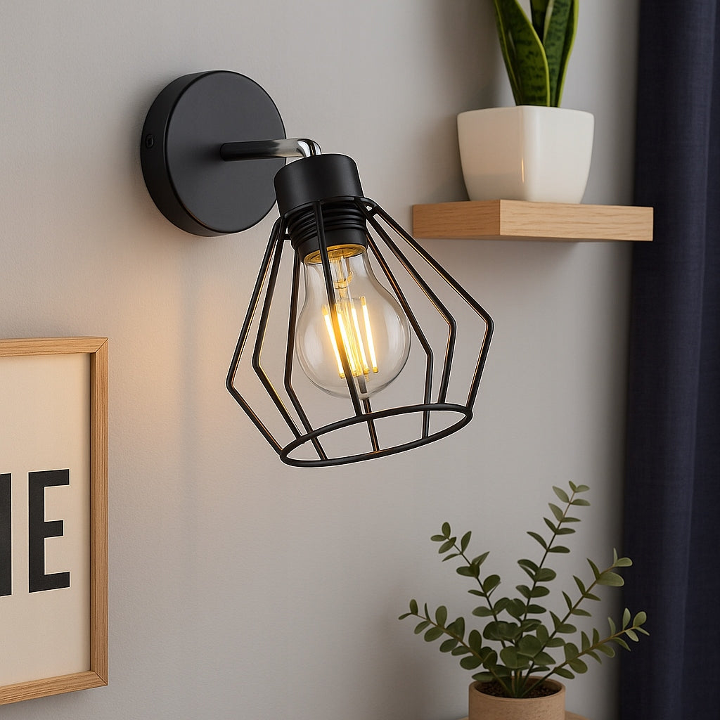 Wall lamp indoor LED moving lamp E27 for reading black diamond Packaging status original