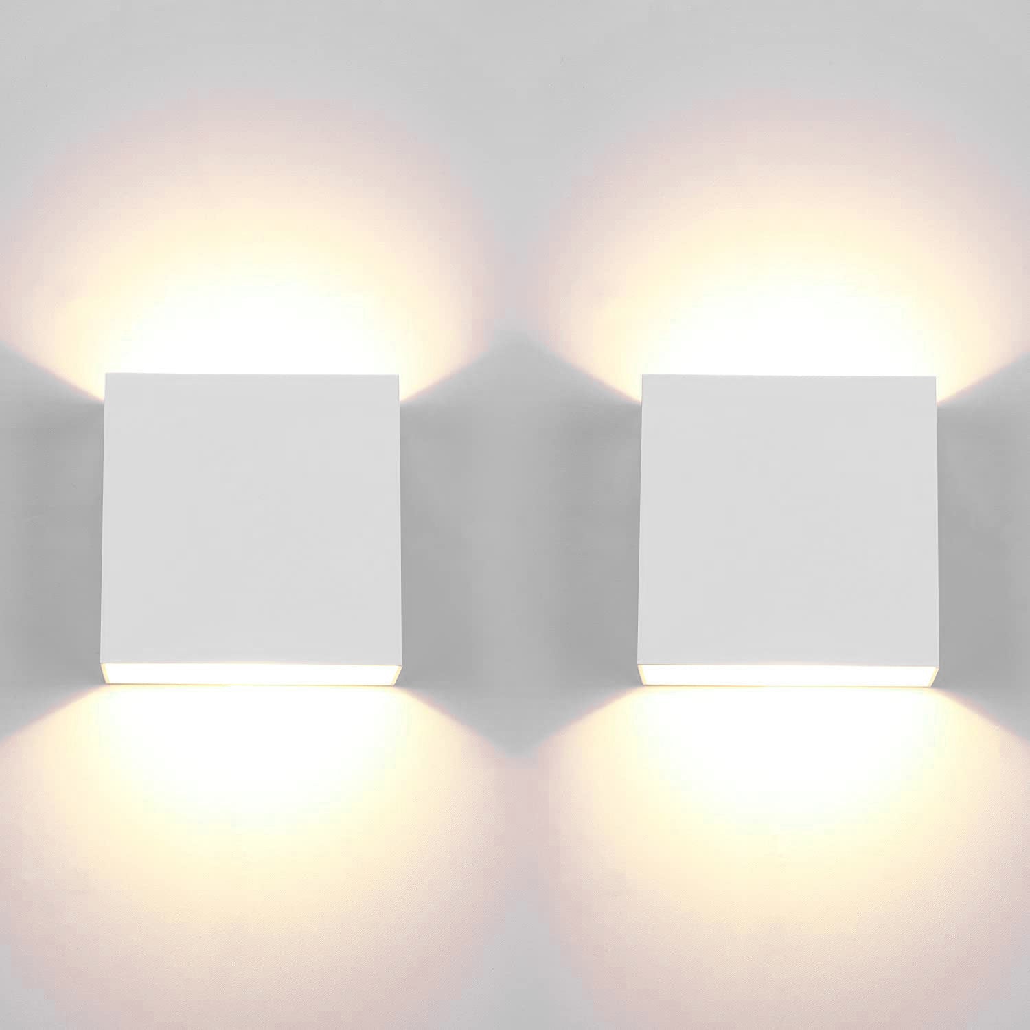 Wall lamp living room hallway wall lamp UP-DOWN 6W, 2Pcs White warm