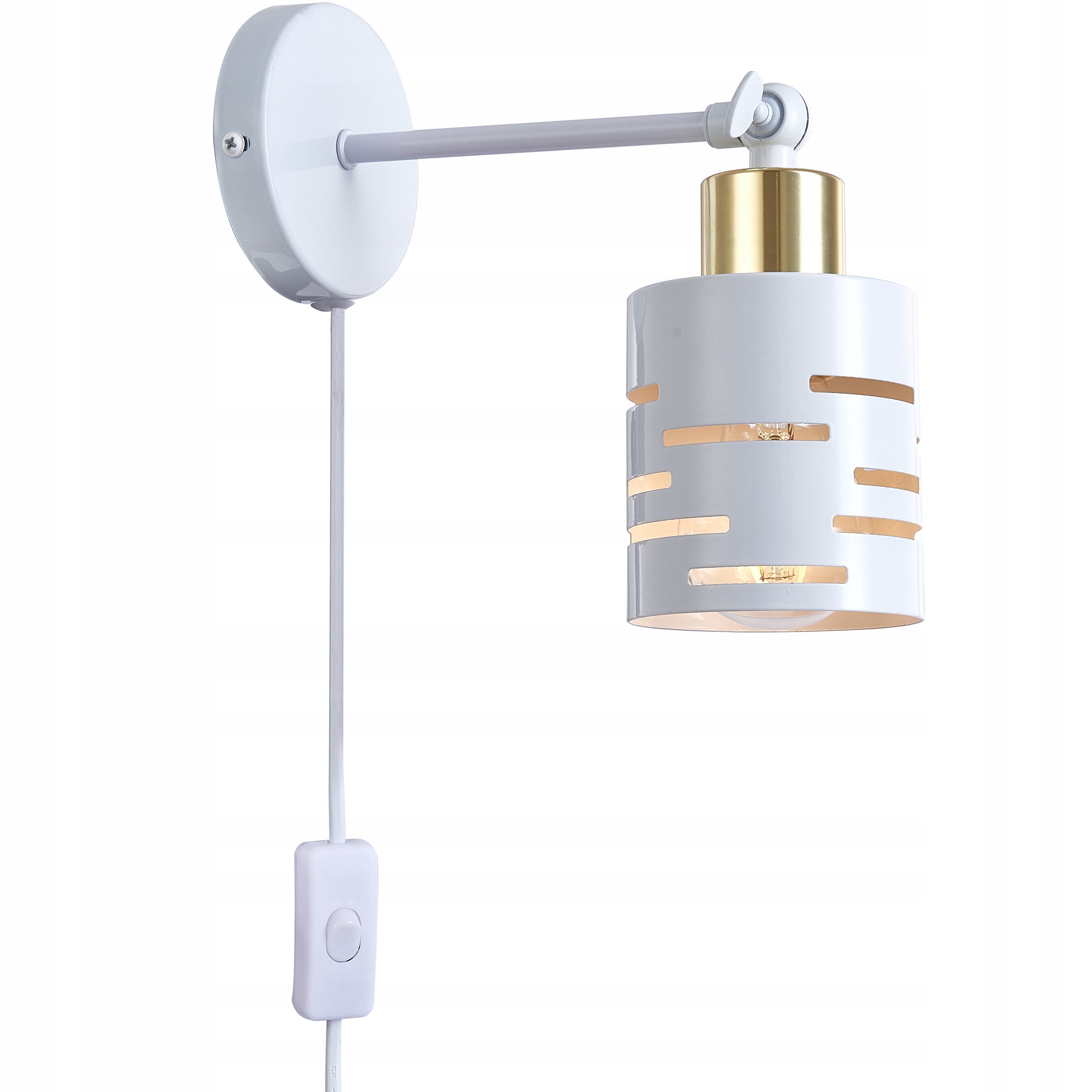 Wall lamp on arm E27 indoor wall lamp LED switch white