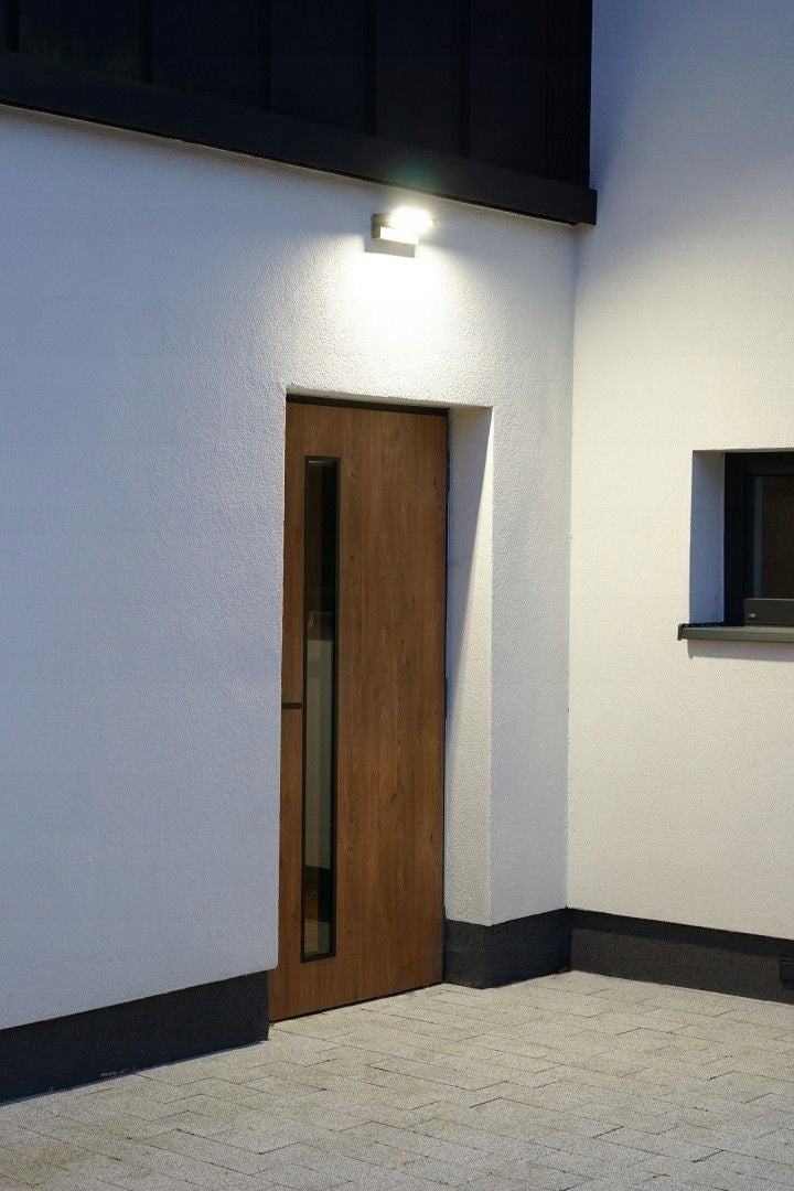 Wall lamp with motion sensor movable LED 21W dark gray IP65 SU-MA Batteries included no
