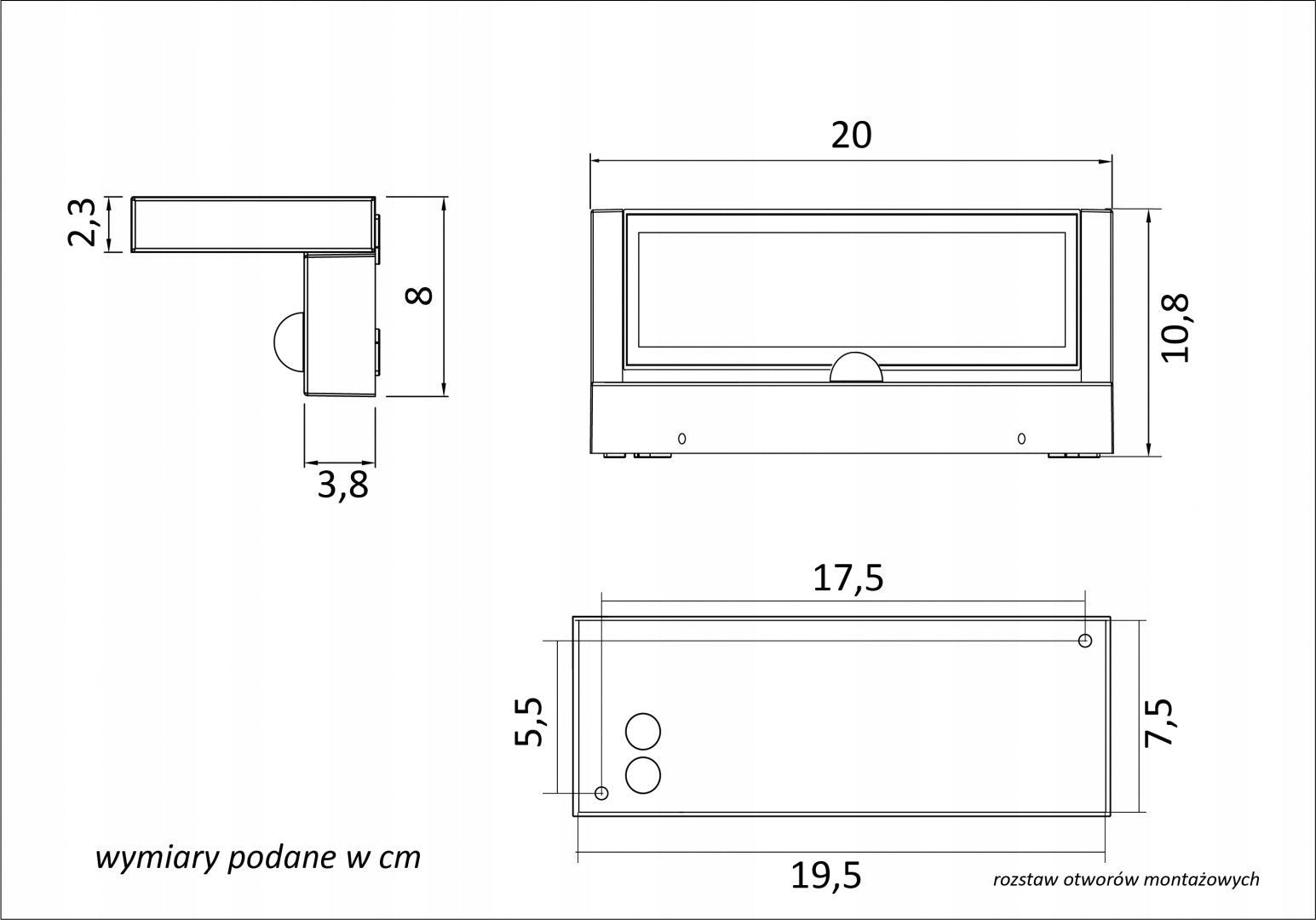 Wall lamp with motion sensor movable LED 21W dark gray IP65 SU-MA Main material aluminum