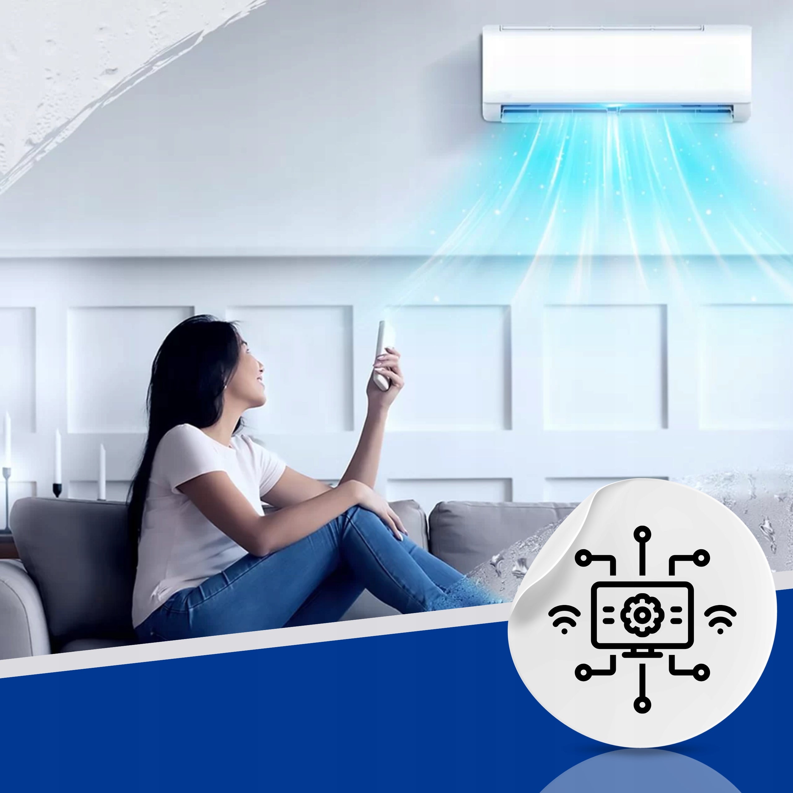 Wall-mounted air conditioner AUX Q-Smart ECO 3,5 kW 40m2 Wi-Fi Energy class - cooling A++