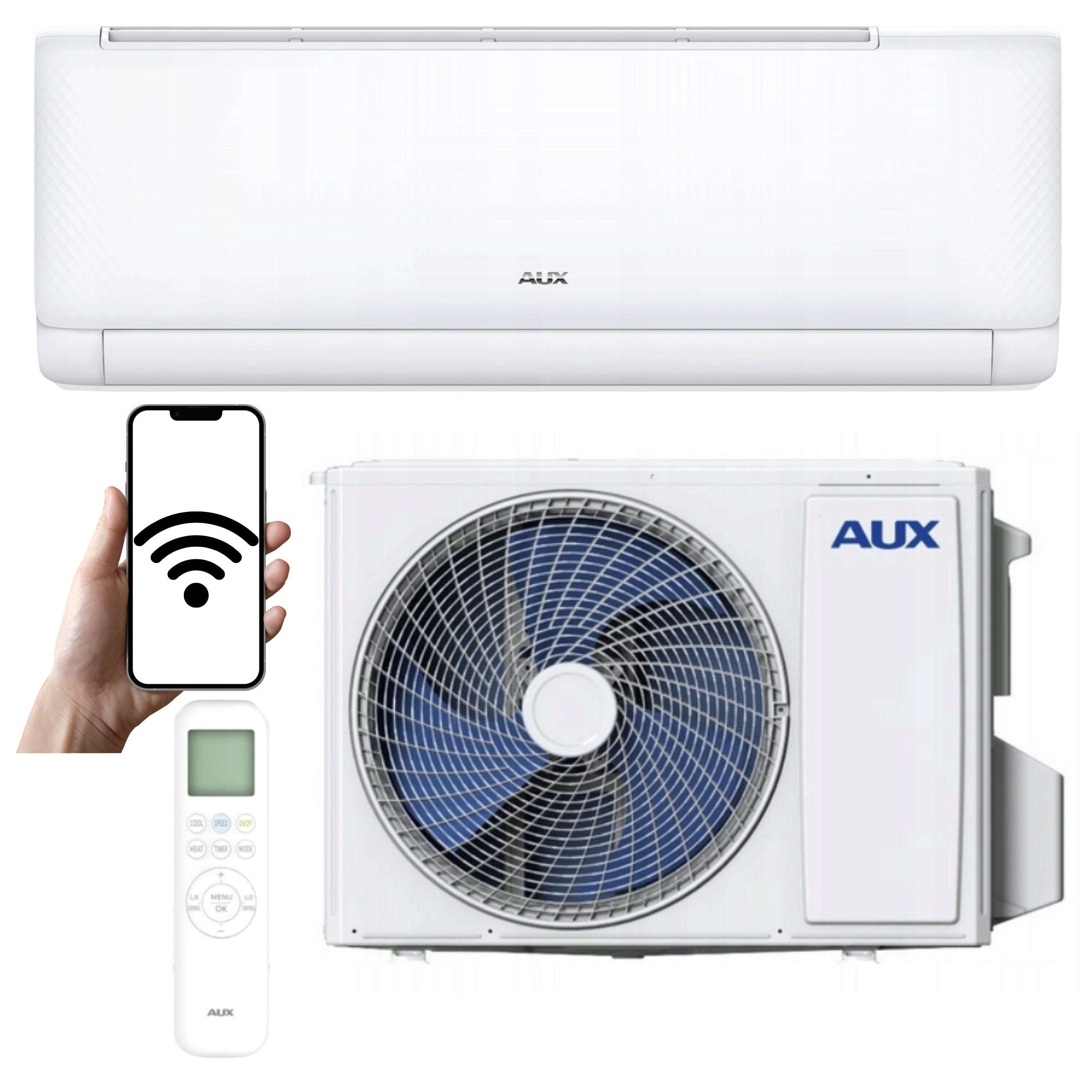 Wall-mounted air conditioner AUX Q-Smart ECO 3,5 kW 40m2 Wi-Fi