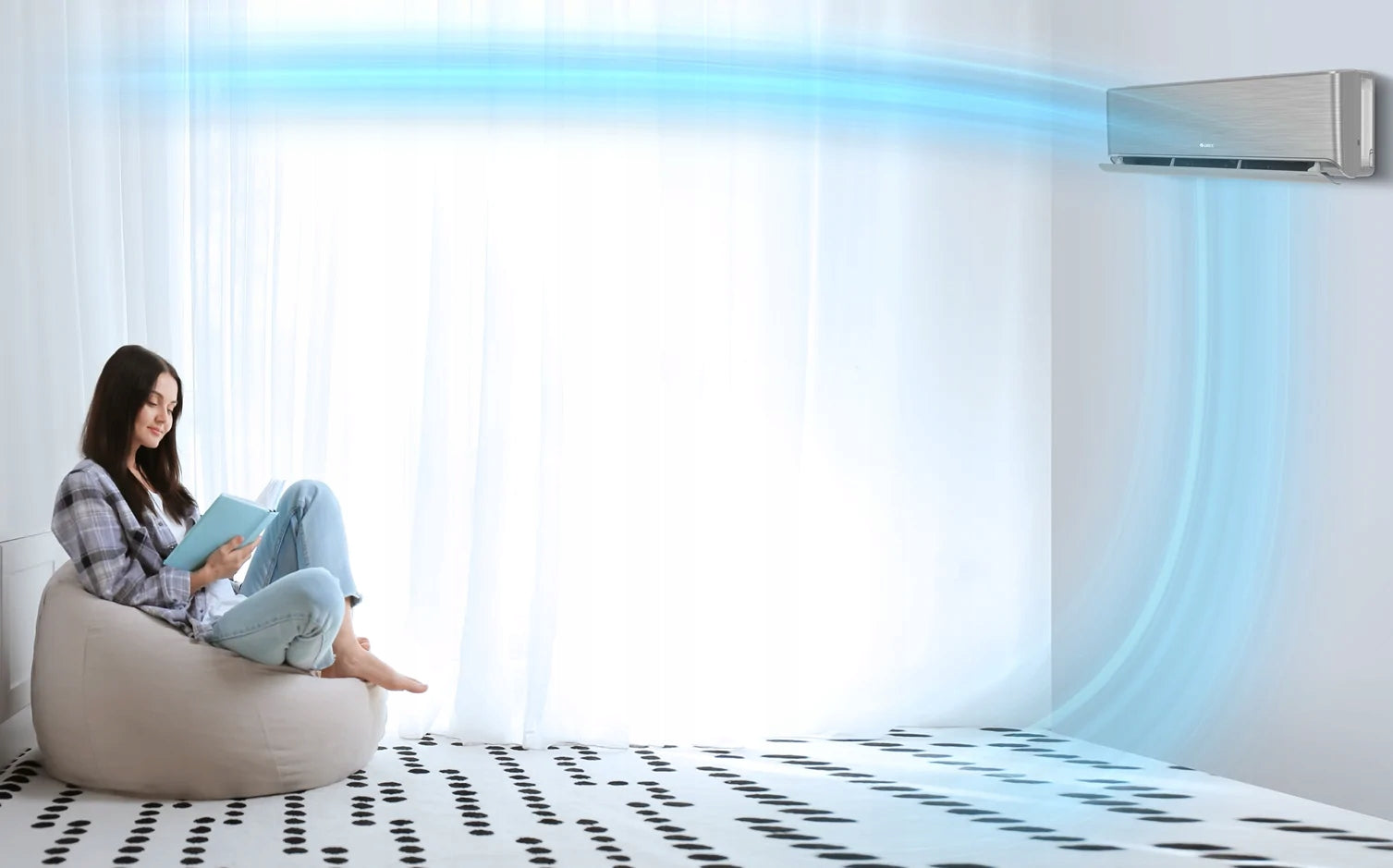 Wall-mounted air conditioner Gree Airy White 3,5kW set Manufacturer code AI12W/Z/MS230/3MB/K