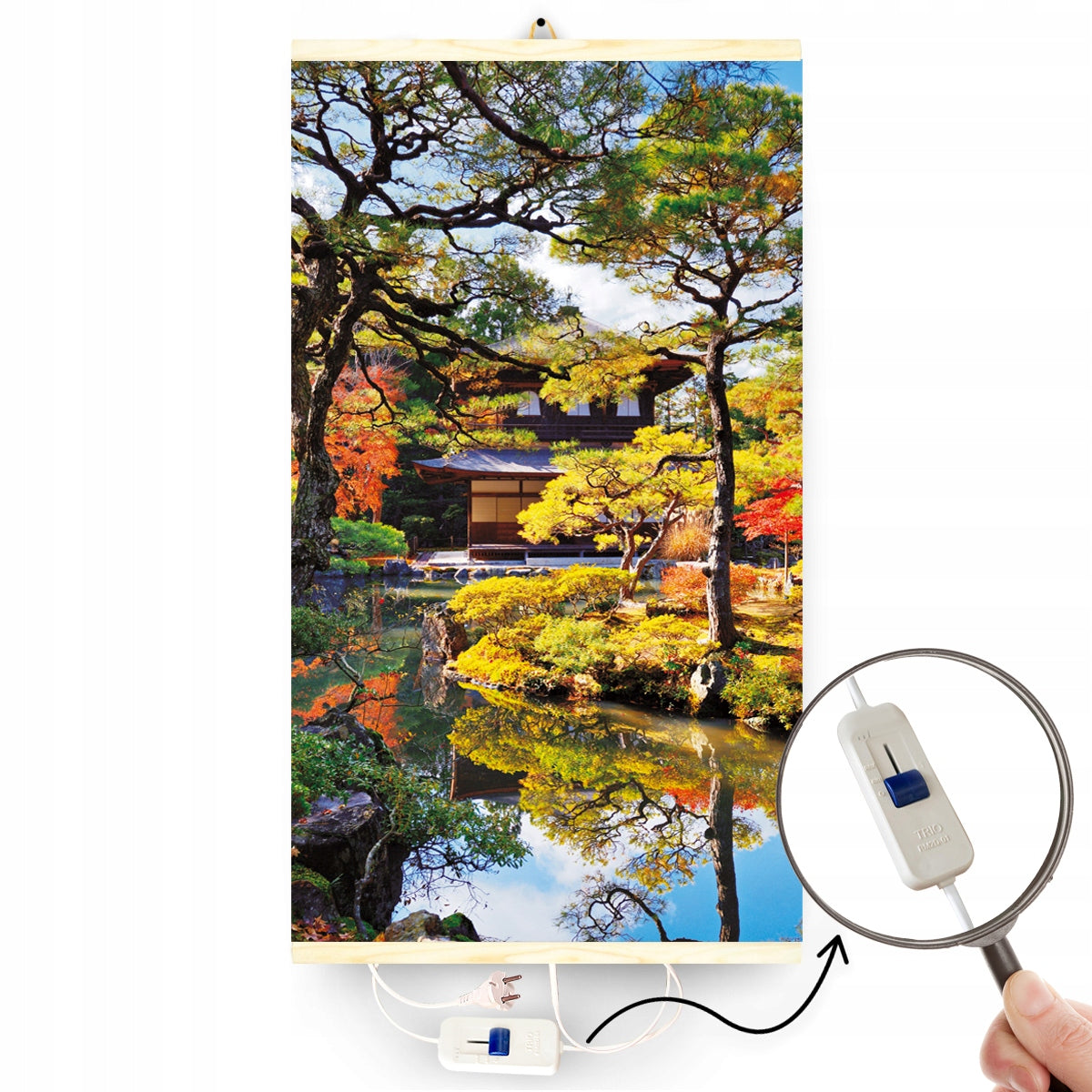 Wall-mounted infrared heater TRIO pattern: GARDEN WITH POWER REGULATOR