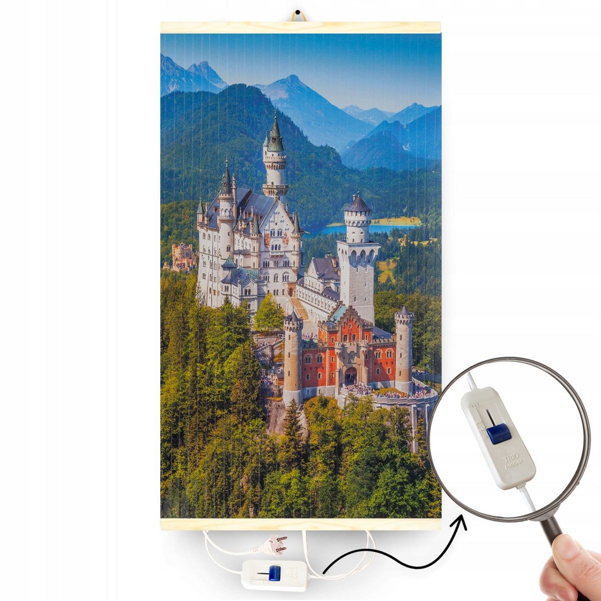 Wall-mounted infrared heater TRIO pattern: LOCK with POWER REGULATOR