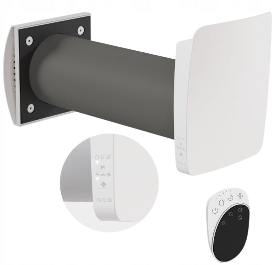 Wall recuperator KERS+ 50 160mm remote control 50m3/h humidity sensor