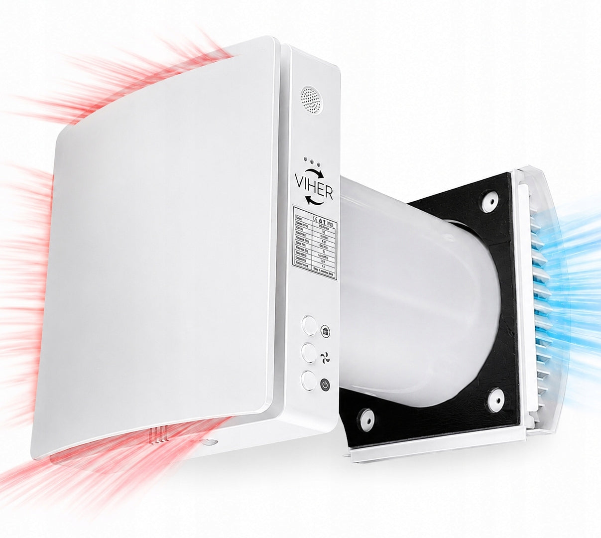 Wall recuperator VIHER 80m3/h WiFi MOISTURE SENSOR, F7, BETTER EXCHANGER Manufacturer code VIHER F7 WILG