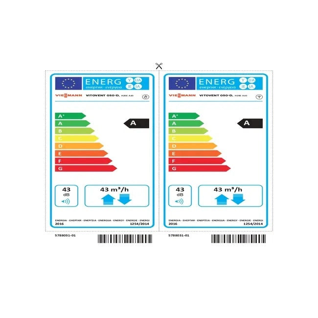 Wall recuperator Viessmann Vitovent 050-D H20E A43 2,8 W Brand Viessmann