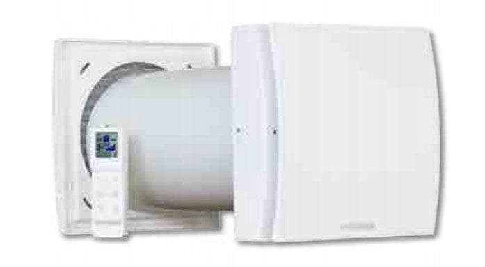 Wall recuperator very quiet 10 dB silent mode remote control efficiency 82%