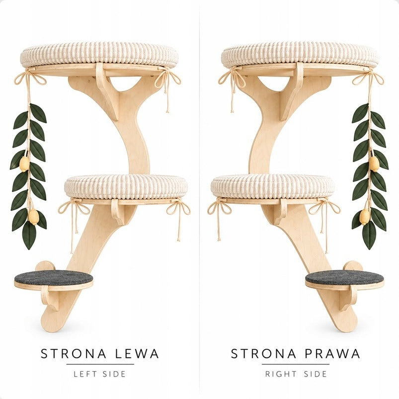 Wall scratcher for cat OLIVE tree on the wall shelf bed 96x69x39cm Brand PRASKA - Eco Cats Collection