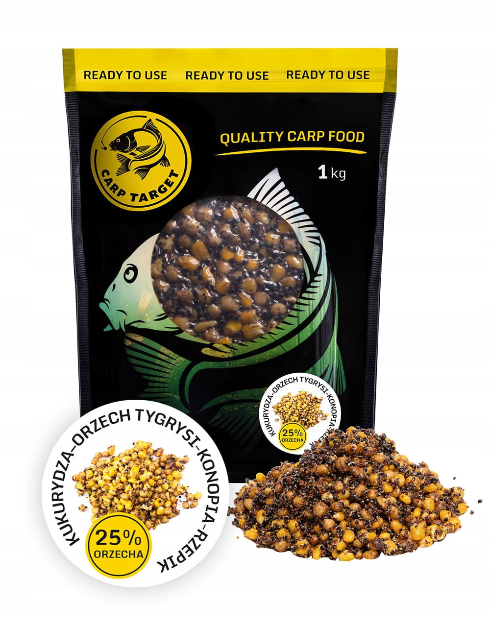 Walnut Tigers Hemp Rapeseed Corn MIX Grains Bait 1 kg