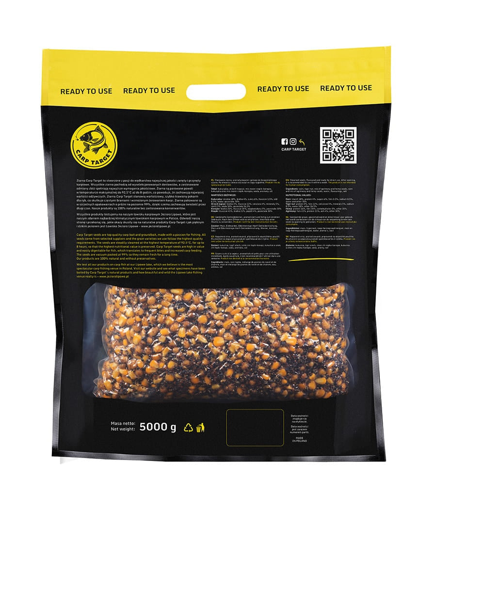 Walnut Tigers Hemp Rapeseed Corn MIX Grains Fishing Bait 5 kg Packaging status original
