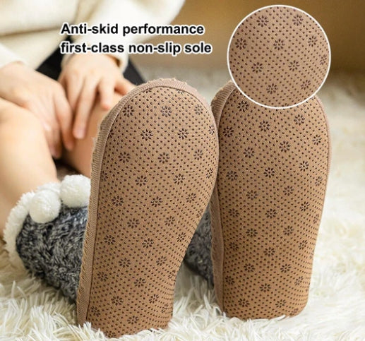 Warm sheepskin socks, anti-slip, universal unisex pompom Brand no brand
