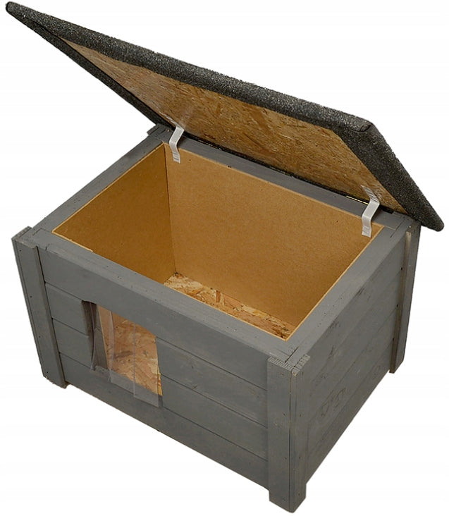 Warmed Wooden Dog Booth for Cat Dog Fully Folded Grey Manufacturer code O1