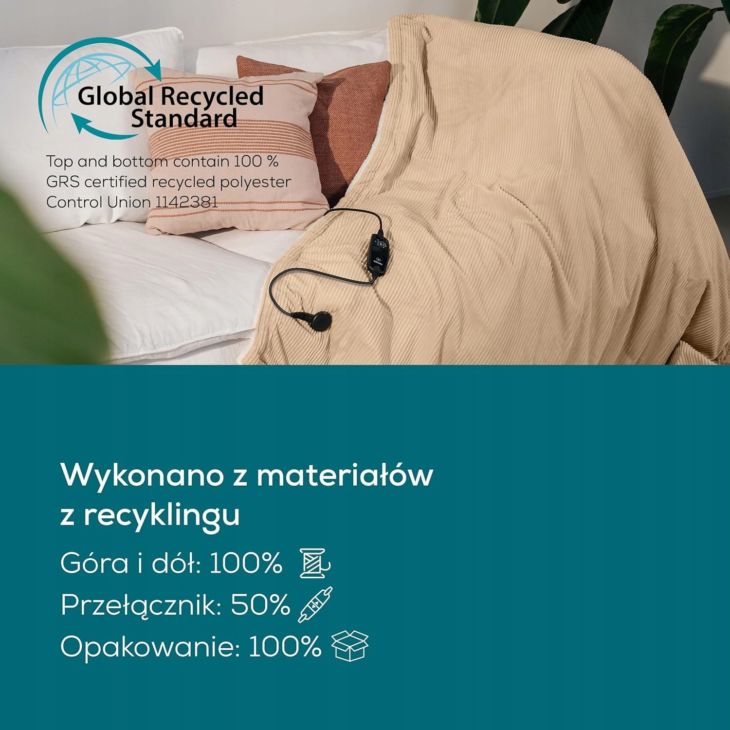 Warming blanket Beurer HD 80 180 cm by 130 cm beige Brand Beurer