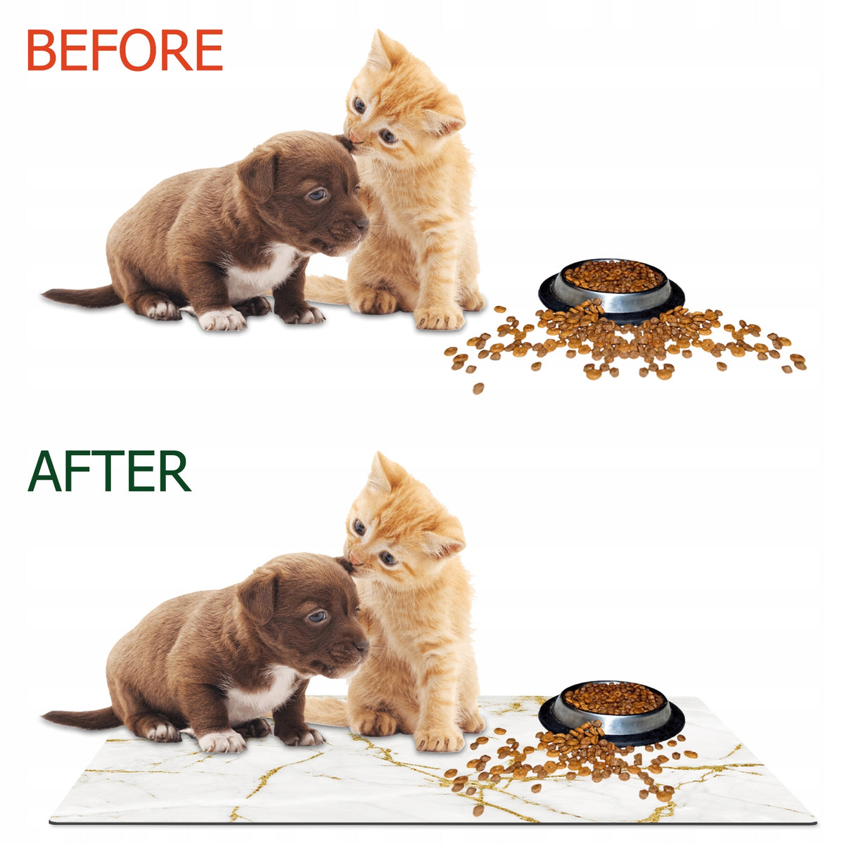 Washer cat dog bowl mat non-slip GOLD MARBLE 70x50 cm Manufacturer code mpk-019-70x50